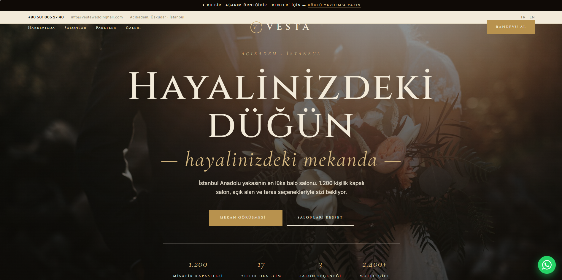 Düğün Salonu Web Sitesi